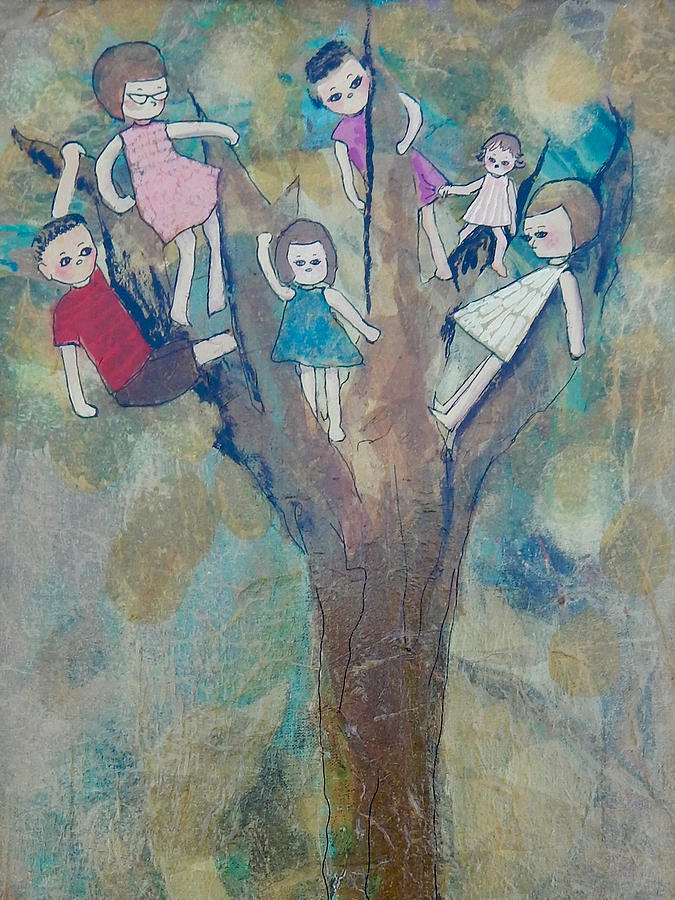 McG Family Tree Cropped Mixed Media by Mary Conner