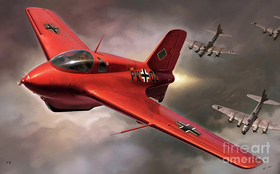 Me 163B Komet - Ekdo 16 Painting by Antonios Valamontes