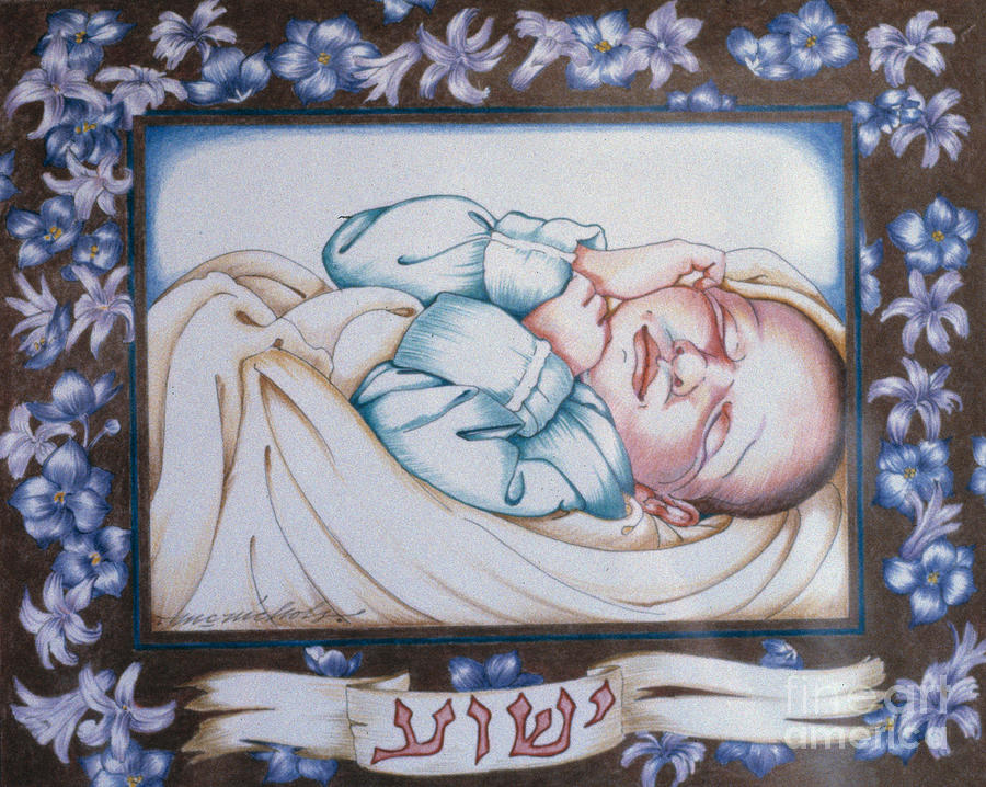 Melissa as Baby Jesus Drawing by William Hart McNichols