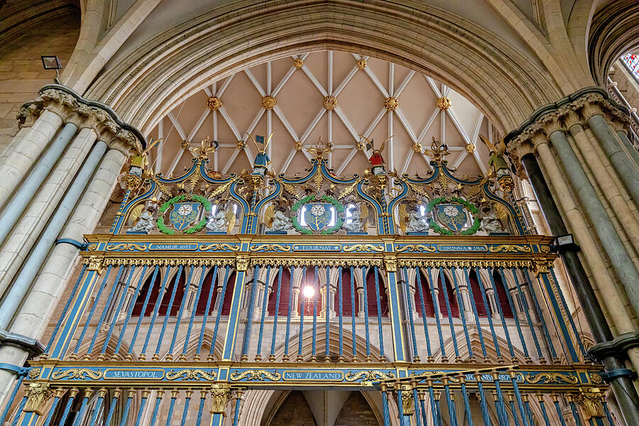 Majestic Cathedral Interior Photograph - Memorial Chapel Gates by Shirley Mitchell