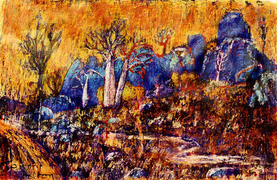 Men of stone - near Windjana Gorge Painting by Jeremy Holton