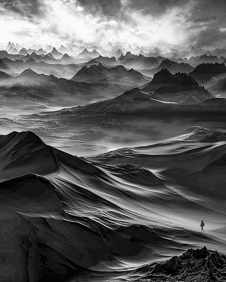 Majestic Mountain Landscape at Dusk Photograph - Midnight dream by Sofie Conte