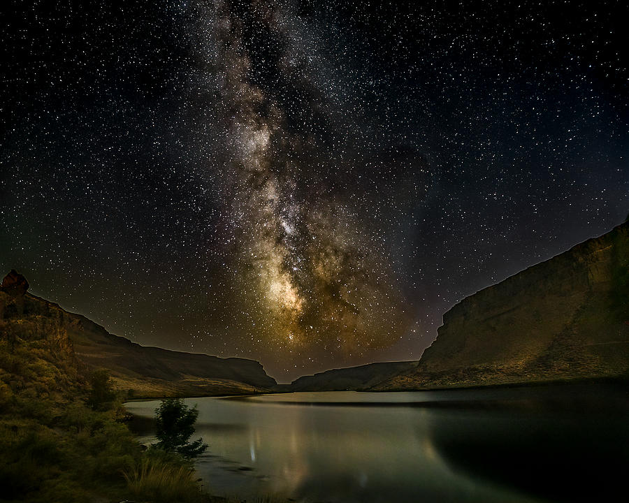 Milky Way over the Snake River Photograph by Tim Lyden
