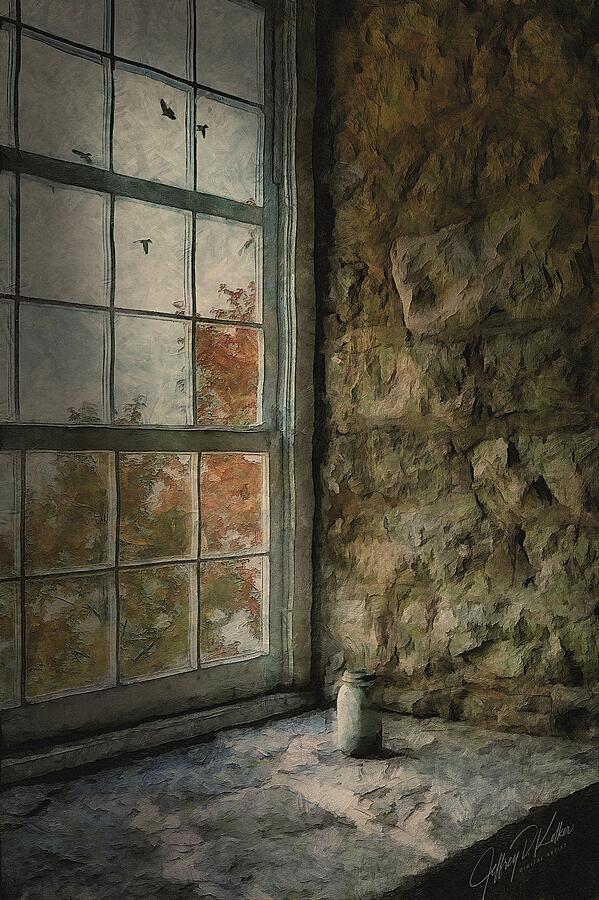 Mill Window Painting by Jeffrey Kolker