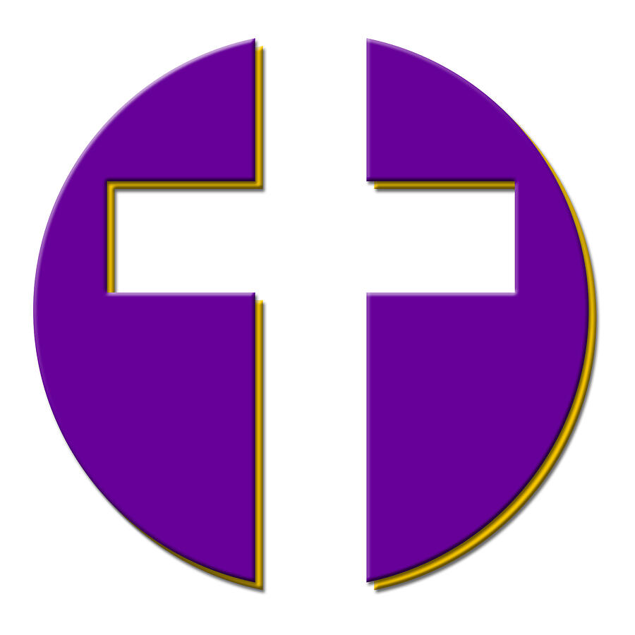 Minimalist Cross Circle Digital Art by Reeves Abram - Pastor Reeves Studio - Metal Posters
