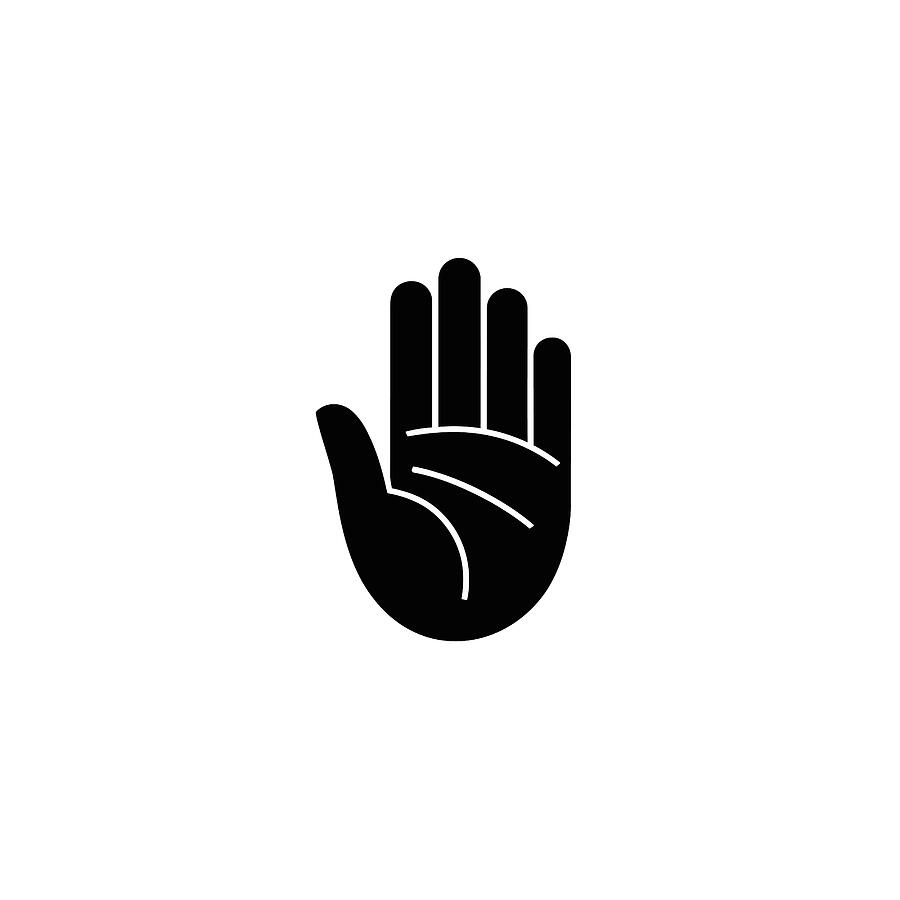 Minimalistic Black Hand Symbol Digital Art by Joanna Redesiuk - Metal ...