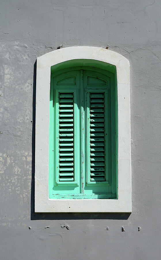 Mint Green Window Shutters Photograph - Mint Green Window Shutters by Richard Reeve