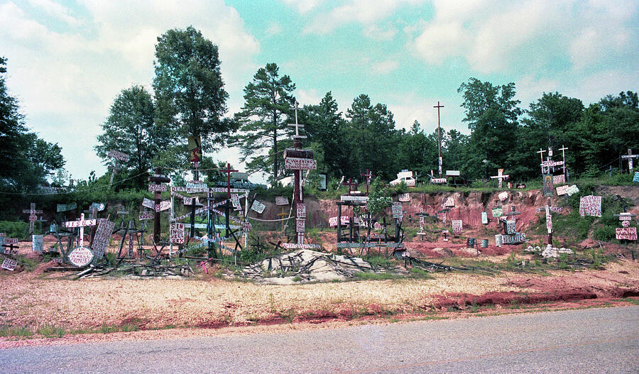 Collection of Wooden Crosses on Hillside Photograph - Mirical Garen - aka, W.C. Rices Cross Garden 1 by Jeremy Butler