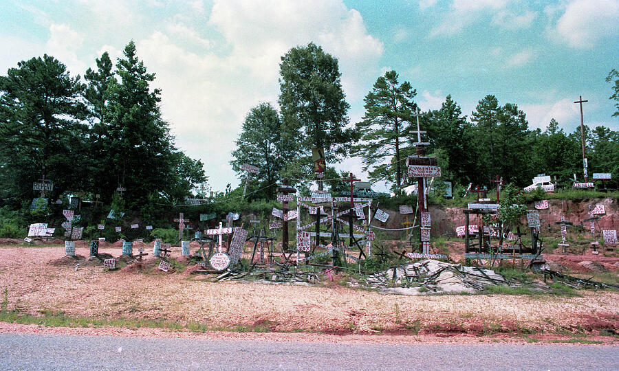 Cemetery with Handcrafted Tombstones Photograph - Mirical Garen - aka, W.C. Rices Cross Garden 3 by Jeremy Butler