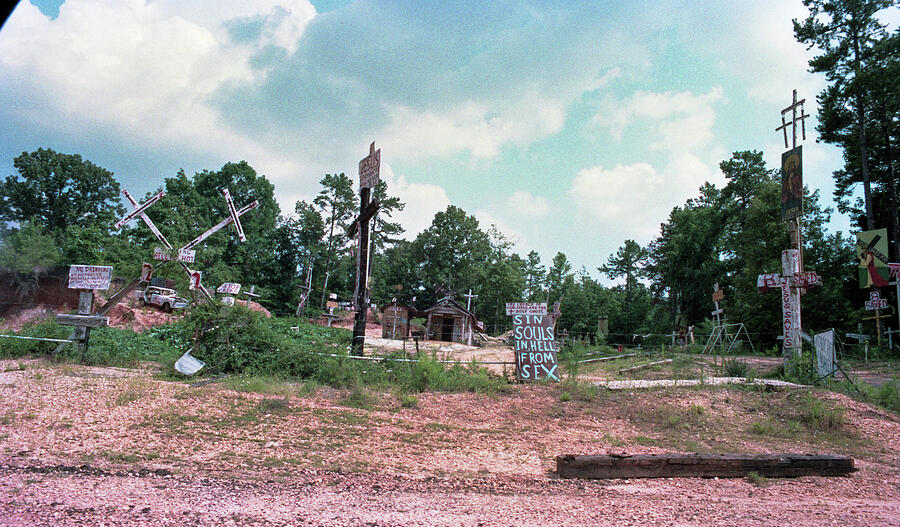 Unusual Religious Display in Nature Photograph - Mirical Garen - aka, W.C. Rices Cross Garden 4 by Jeremy Butler