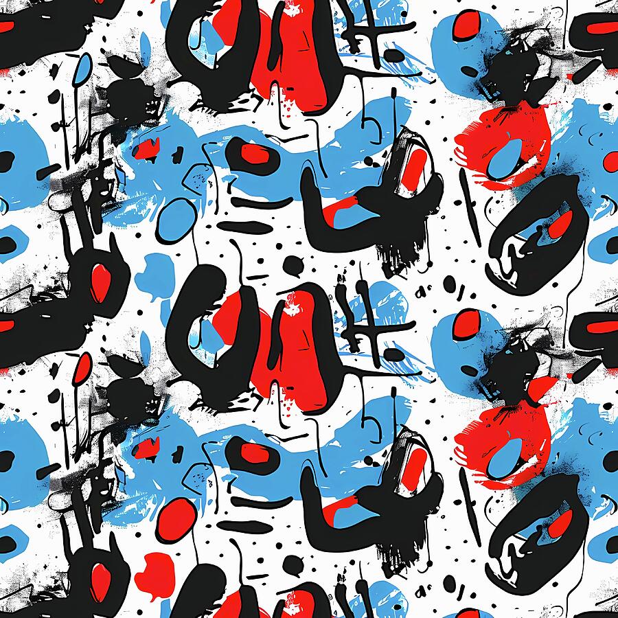 modern_fashionable_pattern_lines_and_letters_No 1 Digital Art by Andre Petrov