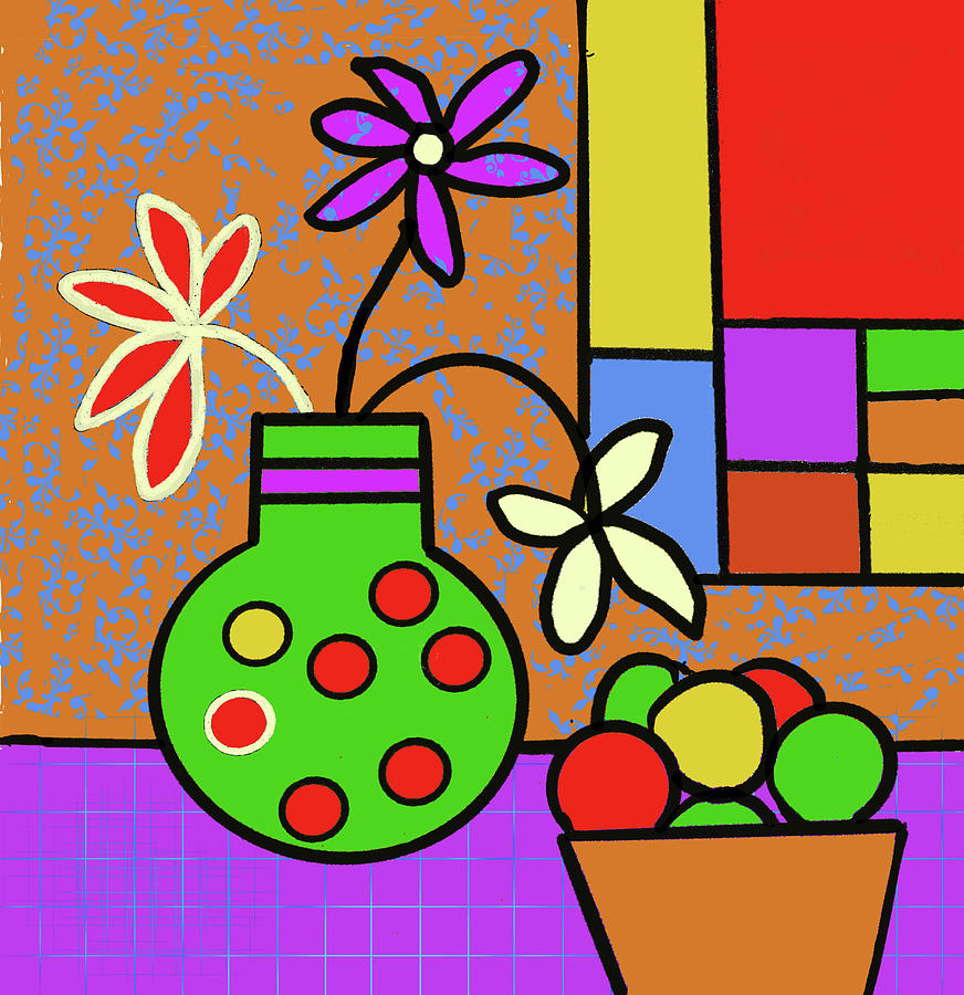 Mondrian still life Painting by Jeremy Holton