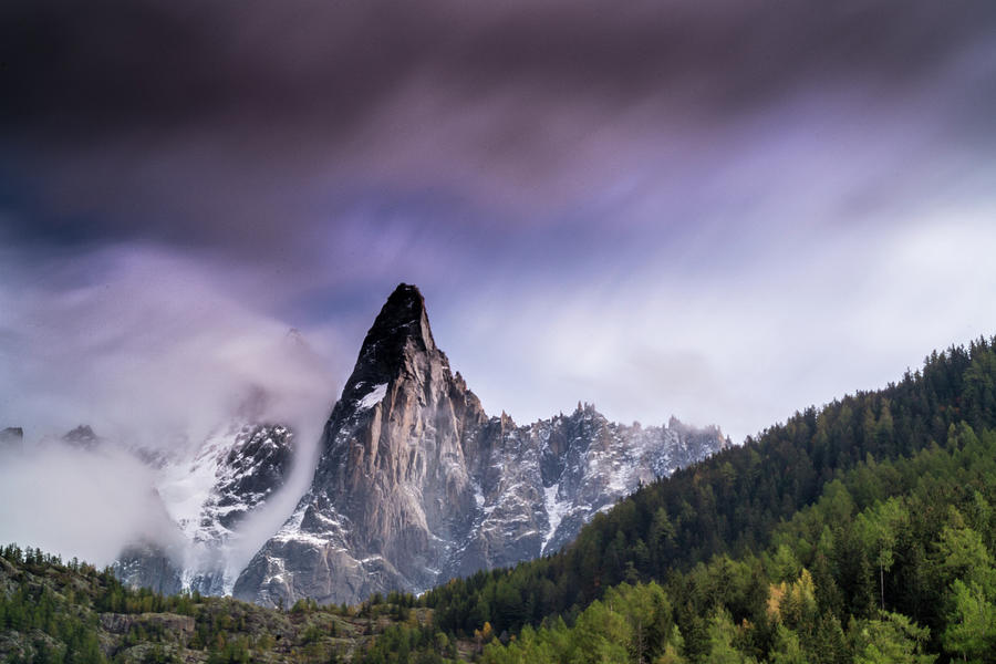 Mont Blanc with wispy clouds Photograph by Andrew Lalchan