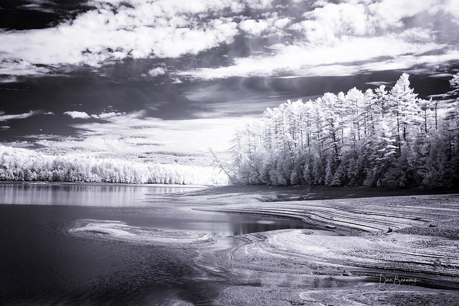 Serene Lakeside with Winter Trees Photograph - Moore Reservoir #3451 by Dan Beauvais