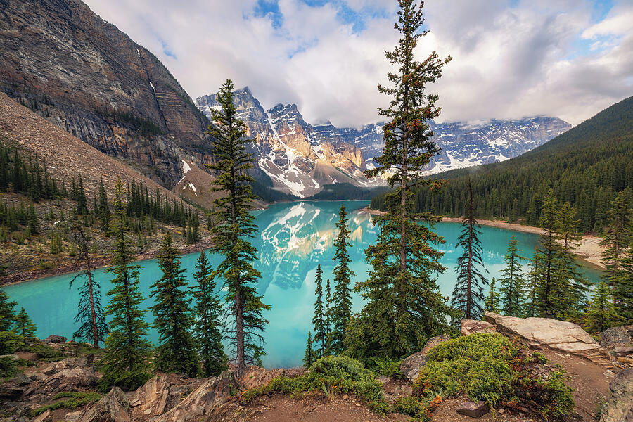 Moraine Lake Reflections - Banff National Park Fine Art by John Hamlon