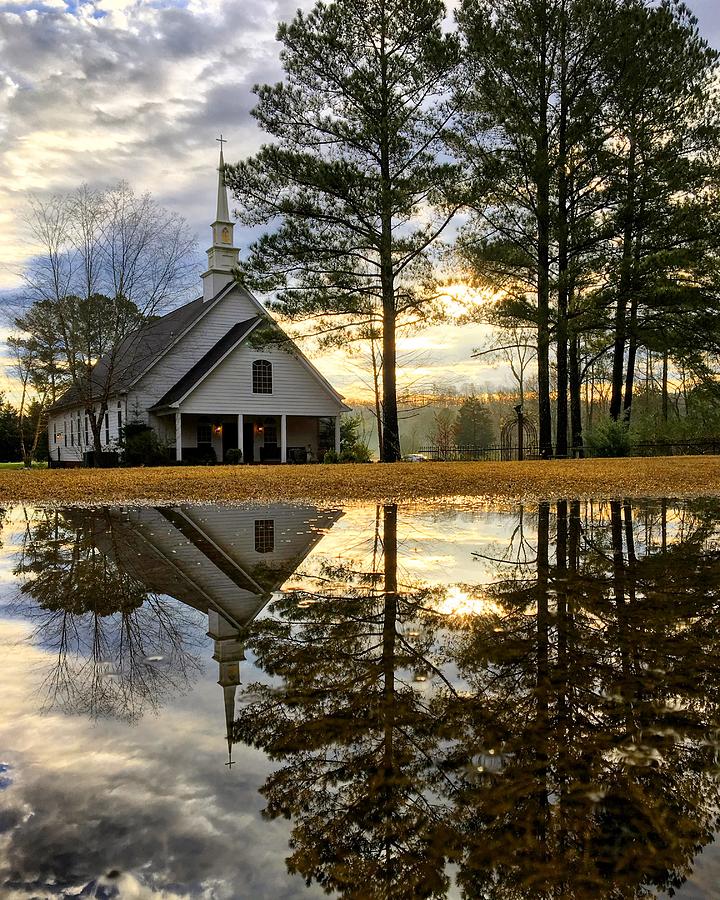 Morning Church Reflections Photograph by Greg Lane