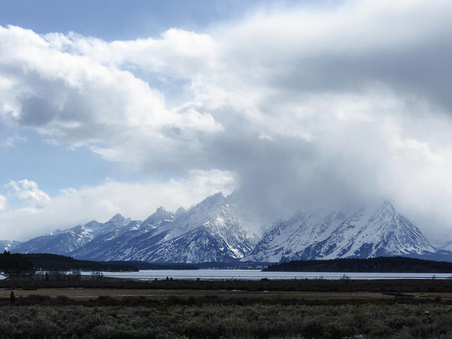 Mount Moran in a Cloud Photograph by Rachel Morrison