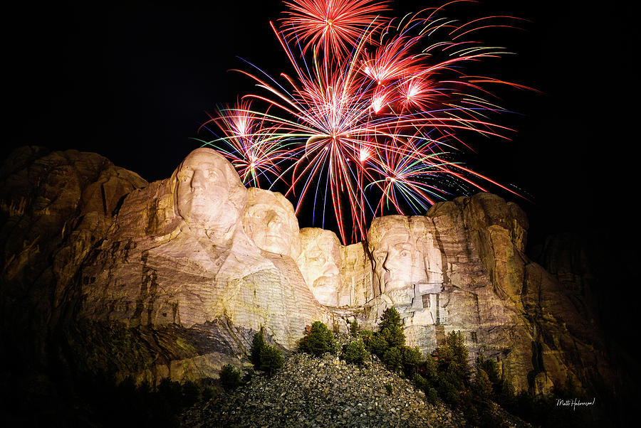 Mount Rushmore Fireworks Photograph by Matt Halvorson