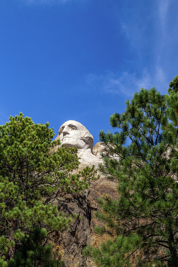George Washington on Mount Rushmore Photograph - Mount Rushmore - George Washington 5 by Cindy Robinson