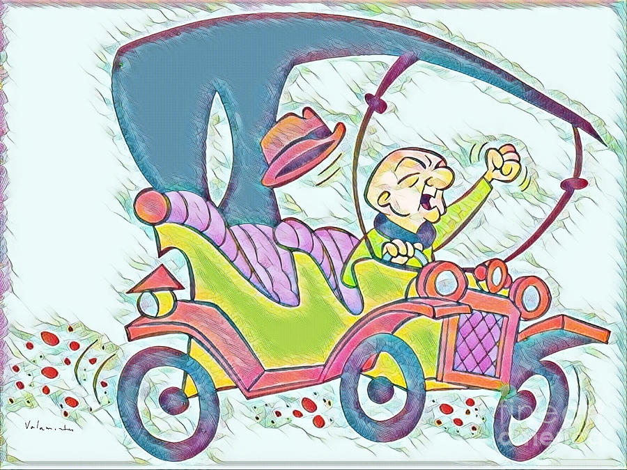 Mr Magoo Driving Digital Art by Antonios Valamontes