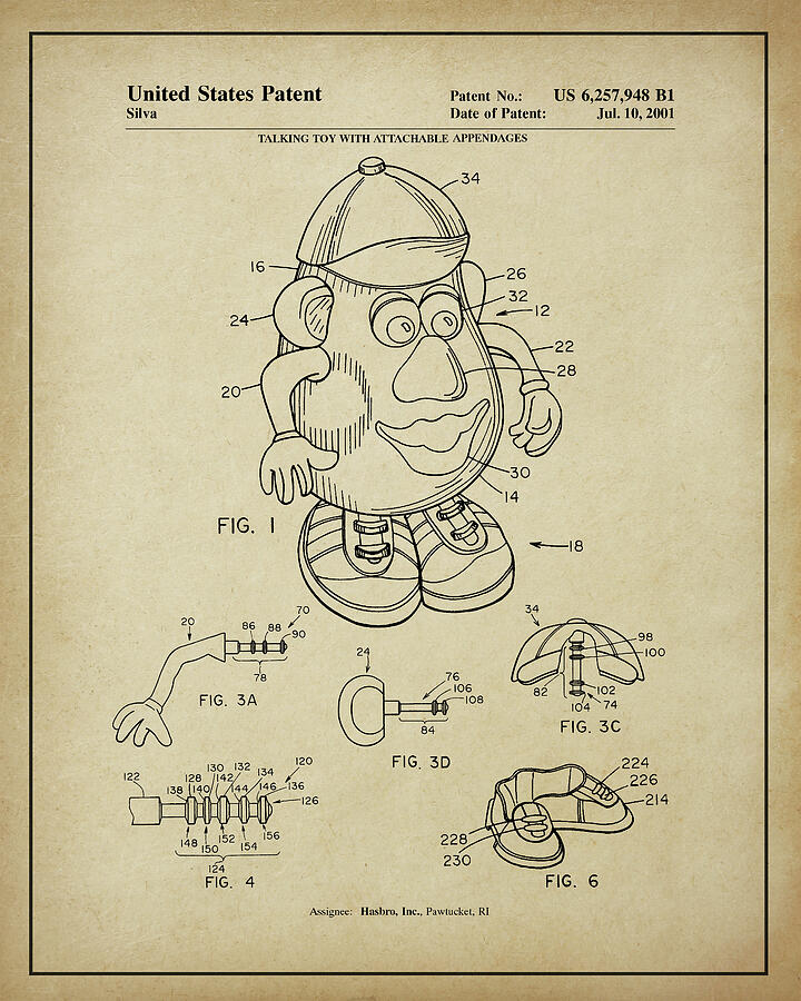 Mr. Potato Head Patent by Dale Kincaid
