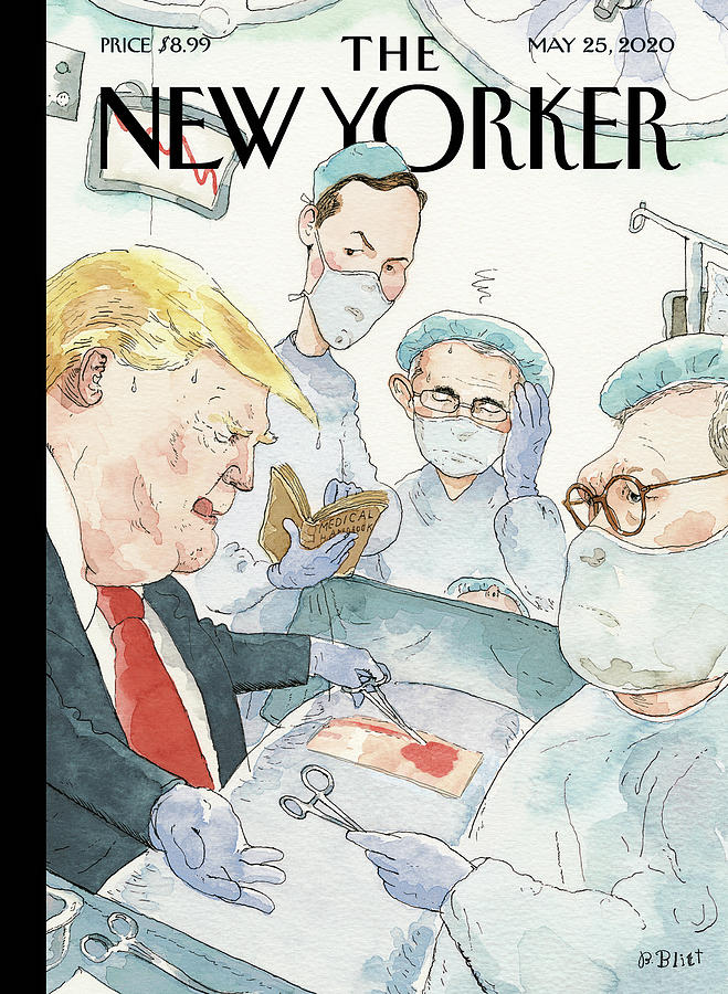 Satirical Surgery Scene Featuring Trump Drawing - Natural Ability by Barry Blitt