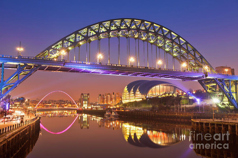 Newcastle upon Tyne skyline, Tyne Bridge, England Photograph by Neale And Judith Clark
