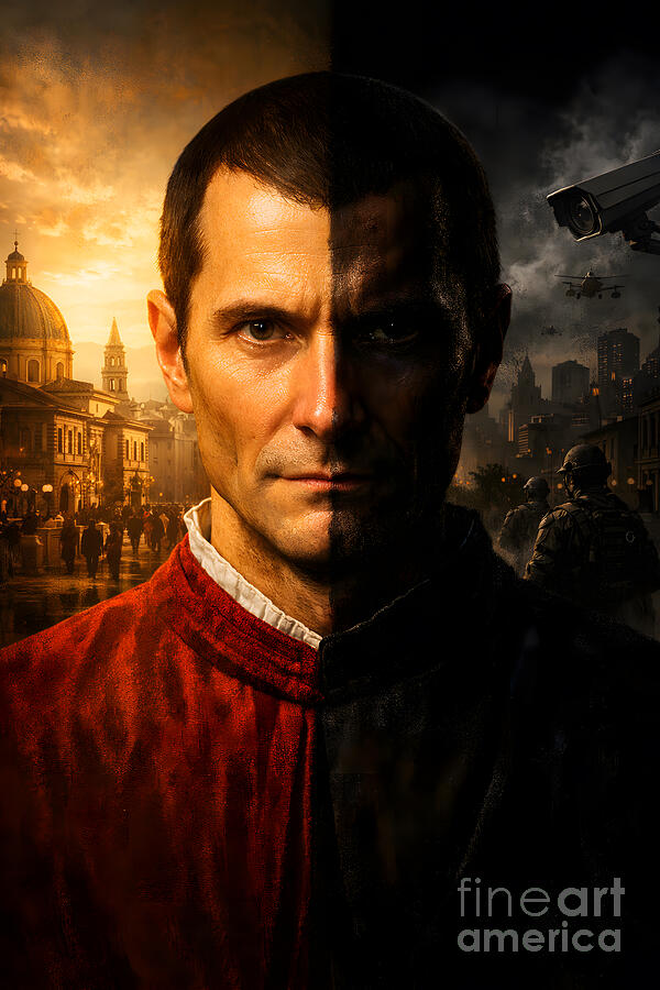 Niccolo Machiavelli Man Split Between Two Worlds Ai Art by Sapiens ...