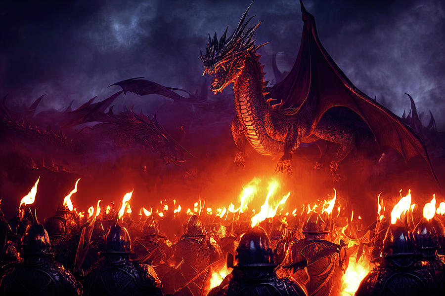 Night Of The Dragons Digital Art by Ron Weathers