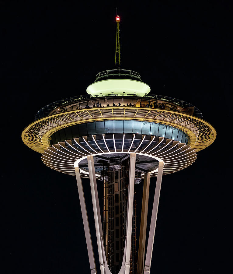 Night Space Needle Seattle Washington Photograph by Tommy Farnsworth