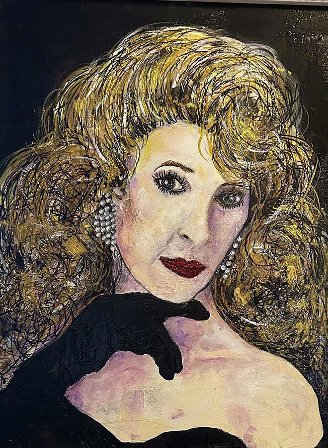 Elegant Woman with Curly Hair Painting - Not Who I Am by Susan Orosz