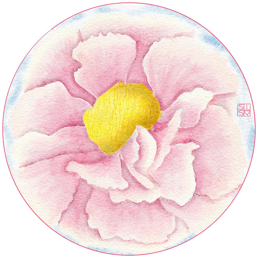 November Birth Flower Peony Digital Art by Snow Iris Studio