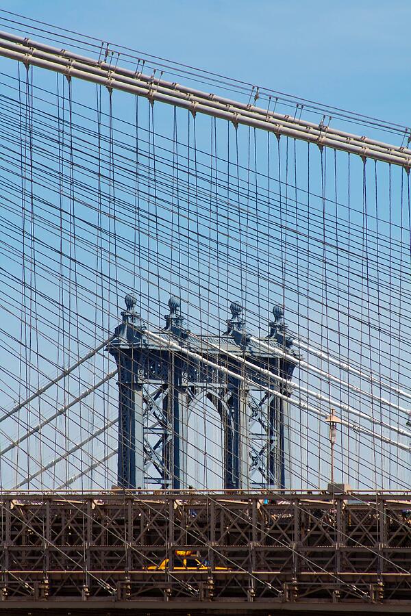 NYC Bridges in Blue, Architectural Marvels Photograph by Travel Essayist