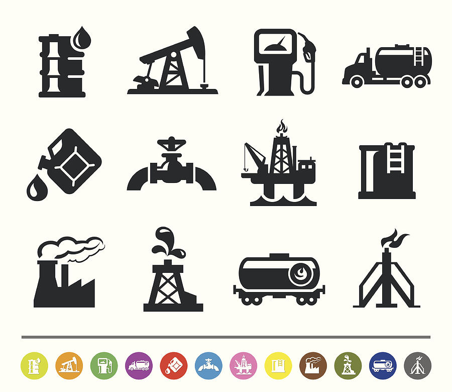 Oil industry icons | siprocon collection Drawing by MrPlumo