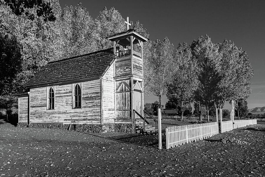 Old Castantia Church - Monochrome - Lassen County California Photograph by Mike Lee