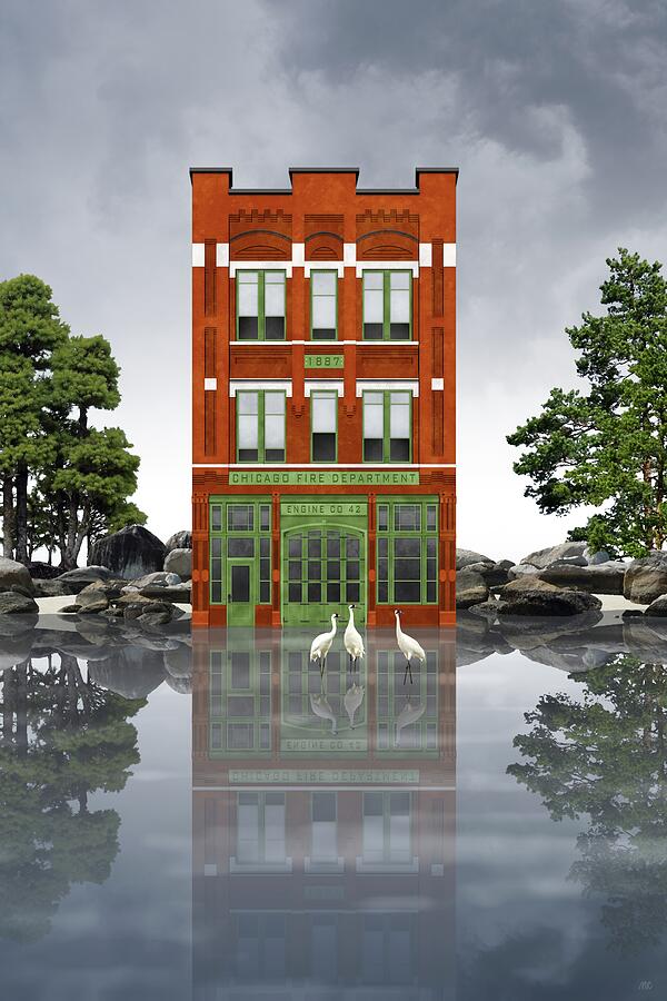 Chicago Fire Department Reflection Digital Art - Retired Firefighter by Moira Risen