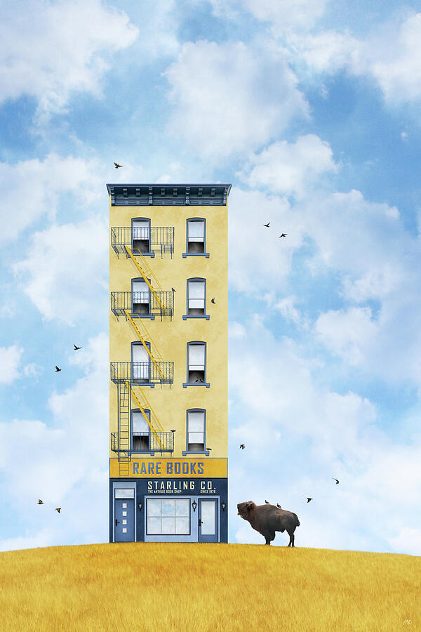 Starling Co. with Lone Bison Digital Art - Starling Co. by Moira Risen