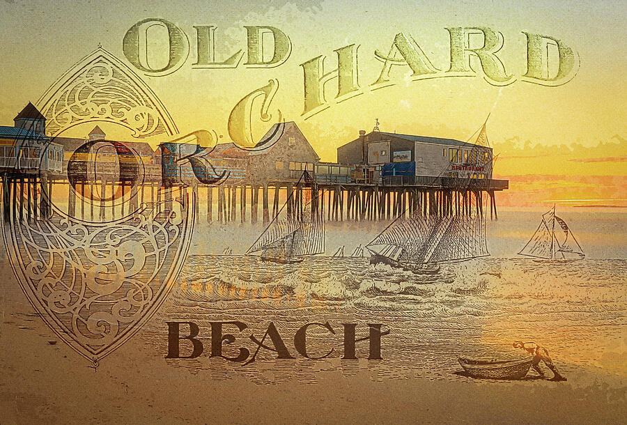 Old Orchard Beach Travel Sunrise Mixed Media by Dan Sproul