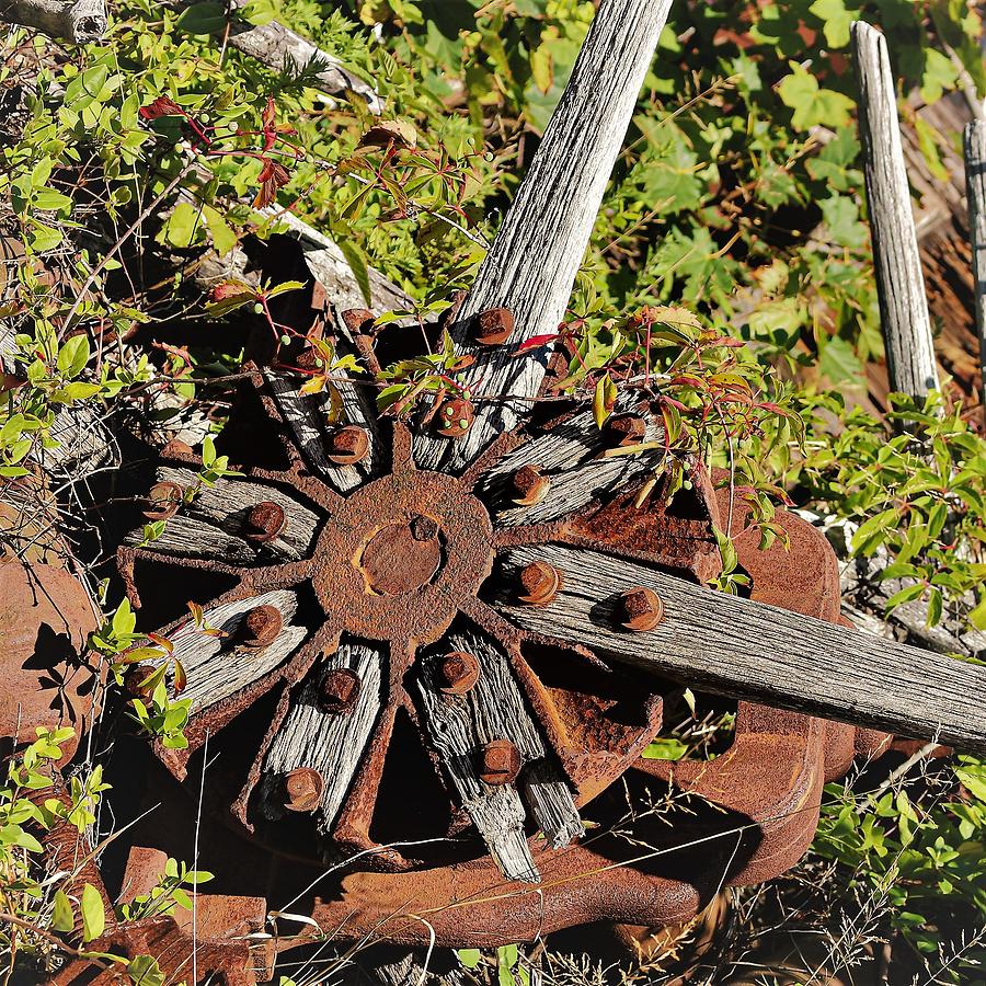 Old Wheel4 Photograph by John Linnemeyer