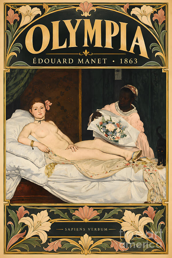 Olympia by Édouard Manet, vintage art poster by Sapiens Verbum