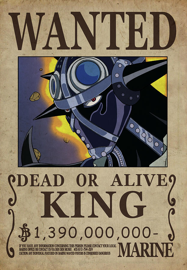 One Piece Wanted Poster - KING Digital Art by Niklas Andersen