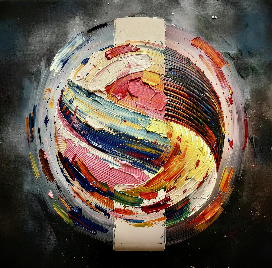 Vibrant Swirl of Colors Digital Art - Orbital Geometry by Rafael Salazar