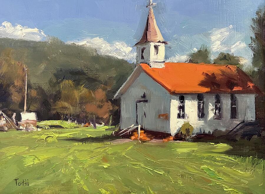 Country Church Painting by Laura Toth