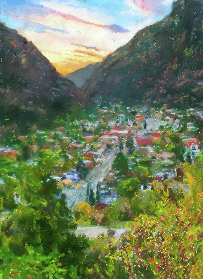 Ouray Colorado Sunset Painting Painting by Dan Sproul