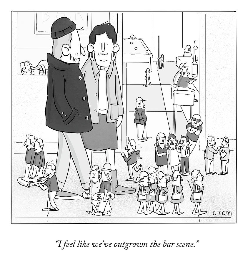 Outgrown the Bar Scene Drawing by Colin Tom