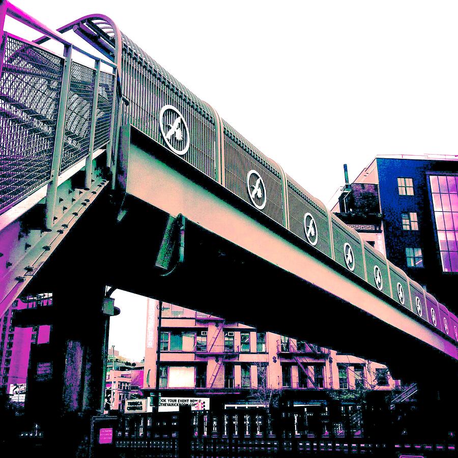 Colorful Urban Skywalk Photograph - Overpass Trip by Onedayoneimage Photography
