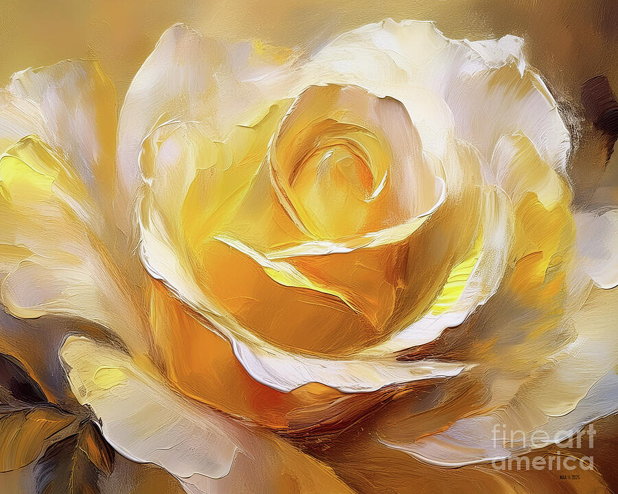 Painted Rose Ai Art by Macro Abundance