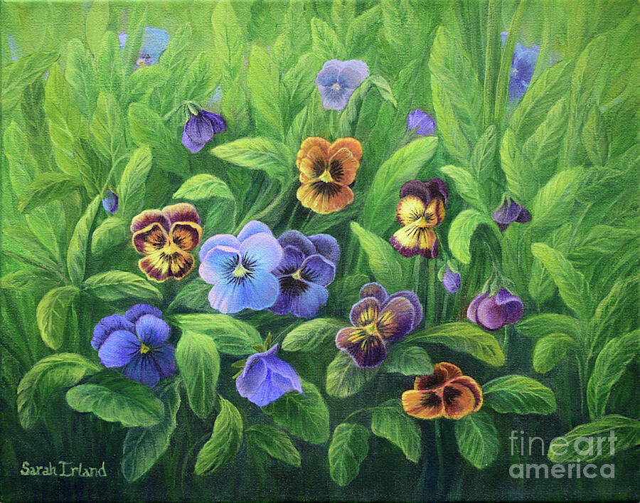 Pansies for Barbara Painting by Sarah Irland