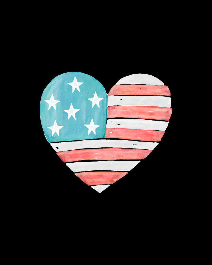 Patriotic I Love The Usa Flag Digital Art by Flippin Sweet Gear