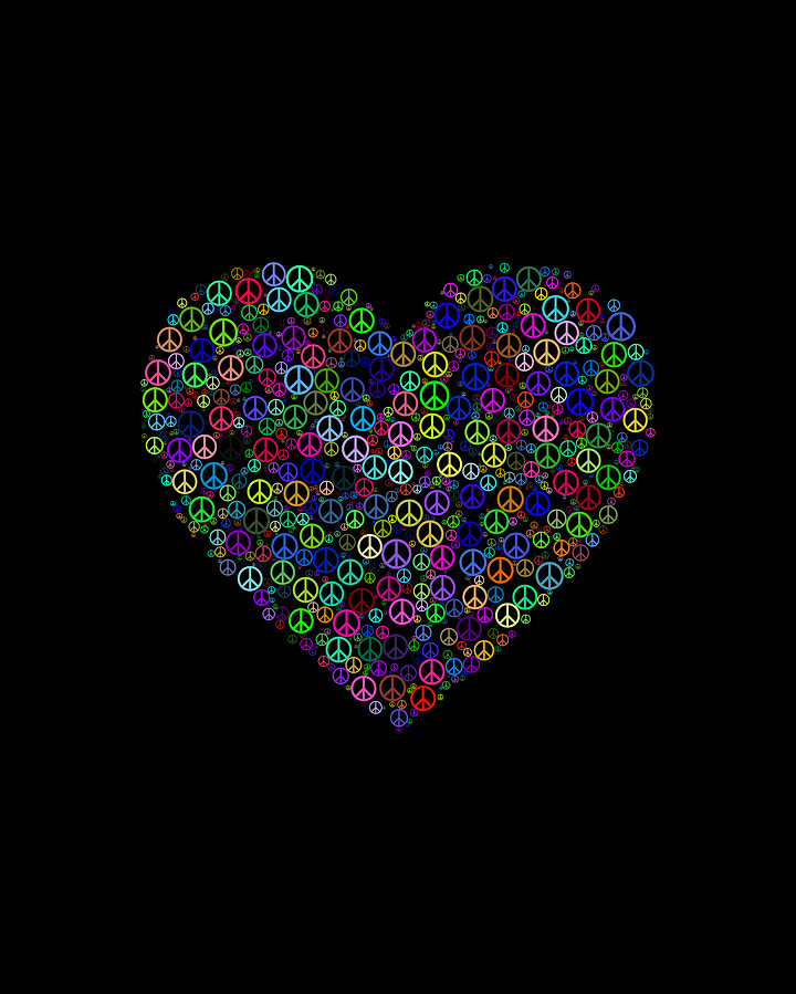 Peace And Love Peace Sign Heart Digital Art by Flippin Sweet Gear